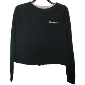 Champion Cropped Black Sweatshirt Size Small